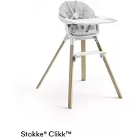 Stokke Clikk syöttötuoli ja pehmust(pkt) White/Nordic Grey