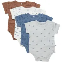 Pippi Baby Body Ss Ao-Printed (4-Pack) - Multi/patterned - 92