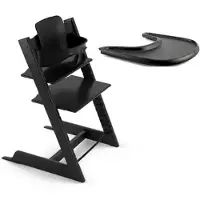 Stokke Tripp Trapp syöttötuolipaketti Black/musta tarjotin