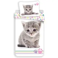 Jerry Fabrics The Cat Kissa Colour Bed Linen Pussilakanasetti 140x200+70x90cm Multicolor