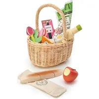 Tender Leaf Toys Wicker Shopping Basket - Multi/patterned - ONE SIZE