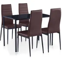 vidaXL Ruokailuhuoneen kalustesarja, Vida XL, 105x60x74, ruskea