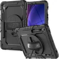 Tech-Protect Samsung Galaxy Tab S9/S9 FE/S10 FE/S10 Lite Solid360 -hybridikotelo ja hihna - musta