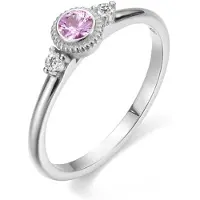 Kalevala Koru Valittu kolmikivinen pinkki safiiri ja 0.06 ct timanttisormus valkokulta 541000003P150