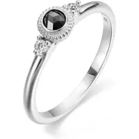 Kalevala Koru Valittu kolmikivinen 0.23 ct musta timanttisormus valkokulta 541000003M190