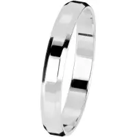 Kohinoor valkokultainen viisteflakka kihlasormus 3 mm 003-613V-170