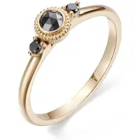 Kalevala Koru Valittu kolmikivinen 0.23 ct musta timanttisormus kulta 141000003B195