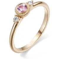 Kalevala Koru Valittu kolmikivinen pinkki safiiri ja 0.06 ct timanttisormus kulta 141000003P195
