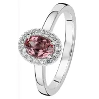 Kohinoor Olivia timanttisormus pinkillä turmaliinilla valkokulta 033-411VTU-16-155