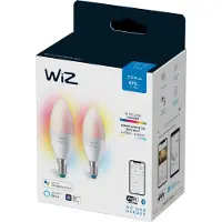 WiZ Connected älylamppu, E14, RGBW - kaikki värit ja valkoisen valon sävyt, Wi-Fi, 470 lm, 2-pack