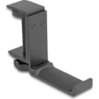 DeLOCK – Headphone Holder adjustable for desk mounting aluminium black (18449)