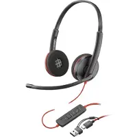 HP Blackwire 3220 Stereo USB-C Black Headset +USB-C/A Adapter (Bulk) Kuulokkeet Langallinen Pääpanta Toimisto/puhelukeskus USB Type-C (8X2J9A6)