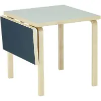 Artek Klaffipöytä dl81c koivu/sininen linoleumi 75 x 75/112 cm
