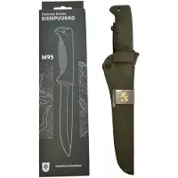 Peltonen Knives Sissipuukko Hunter M95, Vihreä + vaakuna Design by J-P Peltonen