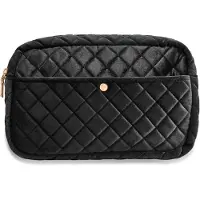 Fan Palm Black Velvet Large Beauty Bag Large