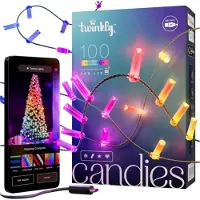 Twinkly Liitettäville kynttilävalosarjalle - - MAKEISET - 6m - 100 RGB LEDIÄ - Yhteensopiva Alexan ja Google Homen kanssa