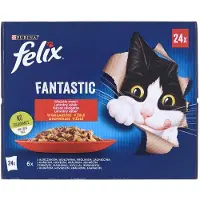 Purina Felix Fantastic Country Flavors in Jelly, Kissan märkäruoka, Adult, 24 x 85 g