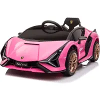 Leggodt Azeno Lamborghini Sian pinkki 4x12V sähköauto