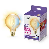WiZ Connected älylamppu globe, E27, meripihkan sävyinen lasi, tunable white - valkoisen valon sävyt, Wi-Fi, 2000-5000 K, 640 lm, 9 cm