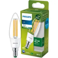 Philips Ultra Efficient LED -kynttilälamppu, E14, 3000K, 485 lm, kirkaspintainen