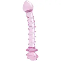 Dream Toys Glaze Glass – Rosebud Spiral lasidildo G-pisteelle 22,9 cm