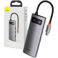 Baseus Keskitin 5in1 Metal Gleam Series CAHUB-CX0G, USB-C 3x USB 3.0 + HDMI + USB-C PD