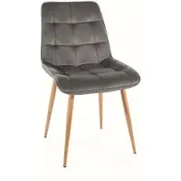 Signal Meble Ruokailutuolisarja Signal Chic D Velvet, 4 tuolia, harmaa/ruskea