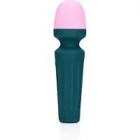 Loveline - Mini wand-vibraattori, pienikokoinen, tehokas, silikoninen, pinkki/vihreä