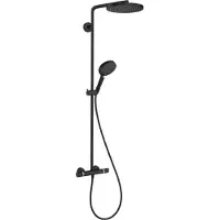 Hansgrohe showerpipe 240 powderrain matt Musta