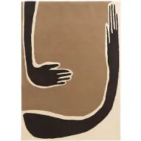 Ferm Living Pose tuftattu matto 140x200 cm - Tumma kahvi/Luonnonvalkoinen