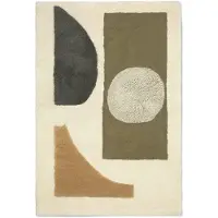 Ferm Living Bloco tuftattu matto Green-off white, 120x180 cm