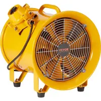 Vevor kannettava tuuletin, 304,8 mm:n tehokas sylinterituuletin, 500 W:n tehokas poistoilmapuhallin, 2500 CFM, 3 m:n virtajohto (ei latauspäätä), teollisuuskäyttöön tarkoitettu puhallin pölyn ja savun