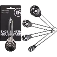 Excellent houseware Neljä ruostumattomasta teräksestä valmistettua keittiömittaa - välttämätön keittiöväline