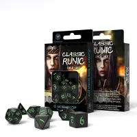 Q-workshop Tärningsset - Classic Runic Black green (SCLR21) - Lautapeli