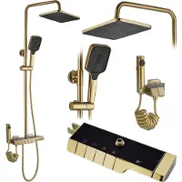 REA SHOWER Setti ROB Brushed Gold -termostaatilla
