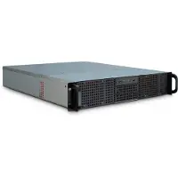 Inter-Tech 2U-20255, Teline, Palvelin, Musta, Ruostumaton teräs, ATX, mikro ATX, Mini-ATX, Mini-ITX, Terästä, HDD, Verkko, Teho (88887105)