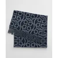 Gant G Pattern Wool Scarf - Navy - ONE SIZE