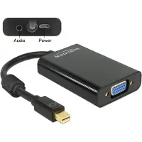 DeLOCK – Adapter mini DisplayPort 1.1 male > VGA female + Audio + Power black (65598)