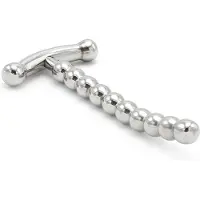 Kiotos Steel - Solid Penis Plug Curved With T Handle