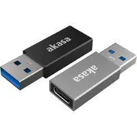 Akasa USB3.2 Gen2 Type-C female to Type-A male adapter,2/pack, 10G (AK-CBUB61-KT02)