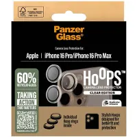 PanzerGlass Hoops -kameran linssinsuoja, iPhone 16 Pro / 16 Pro Max, musta