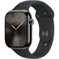Apple Watch Series 10 GPS + Cellular 46mm Slate Titanium - Black Sport Band - Small/Medium