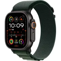 Apple Watch Ultra 2 GPS + Cellular 49 mm musta titaanikuori ja tummanvihreä Alpine-ranneke
