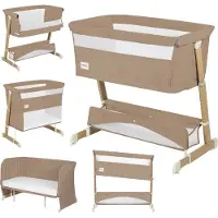 Lionelo Thomi Plus 5-in-1 Sivuvaunusänky, Beige Carmel