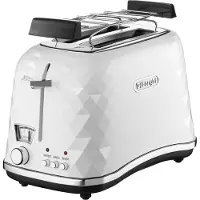 De'Longhi Brillante CTJ2103.W -leivänpaahdin, 2 viipaletta, 900 W, Musta/Valkoinen