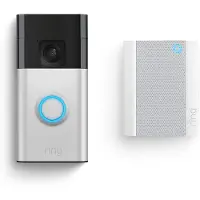 Ring Battery Video Doorbell (Satin Nickel) + Chime (2nd Gen)