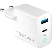 Forever TC-06-65AC PD QC laturi 1x USB-C 1x USB 65W