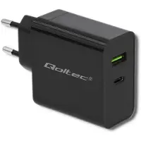 Qoltec 45W | 5-20V | 2.25-3A | USB typ C PD | USB | Czarna