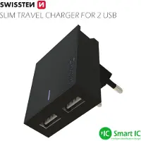 Swissten Premium Travel Charger 2x USB 3А / 15W (SW-3A15W-BK)