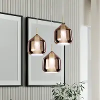 SFORZIN Design-riippuvalaisin X-Ray, himmennettävä, Kupari, Olohuone/ruokailutila, Lasi, Design, riippuvalaisin